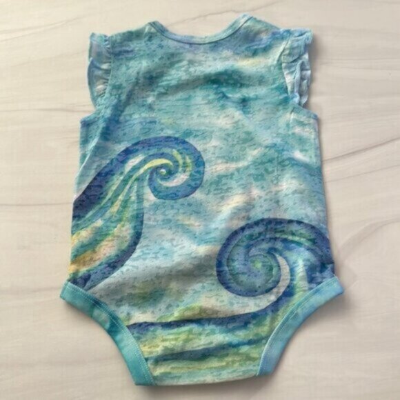 Kai Wahine Designs Aloha Mermaid Maui Hawaii Burnout Baby One Piece Size 6 Month - Picture 5 of 5